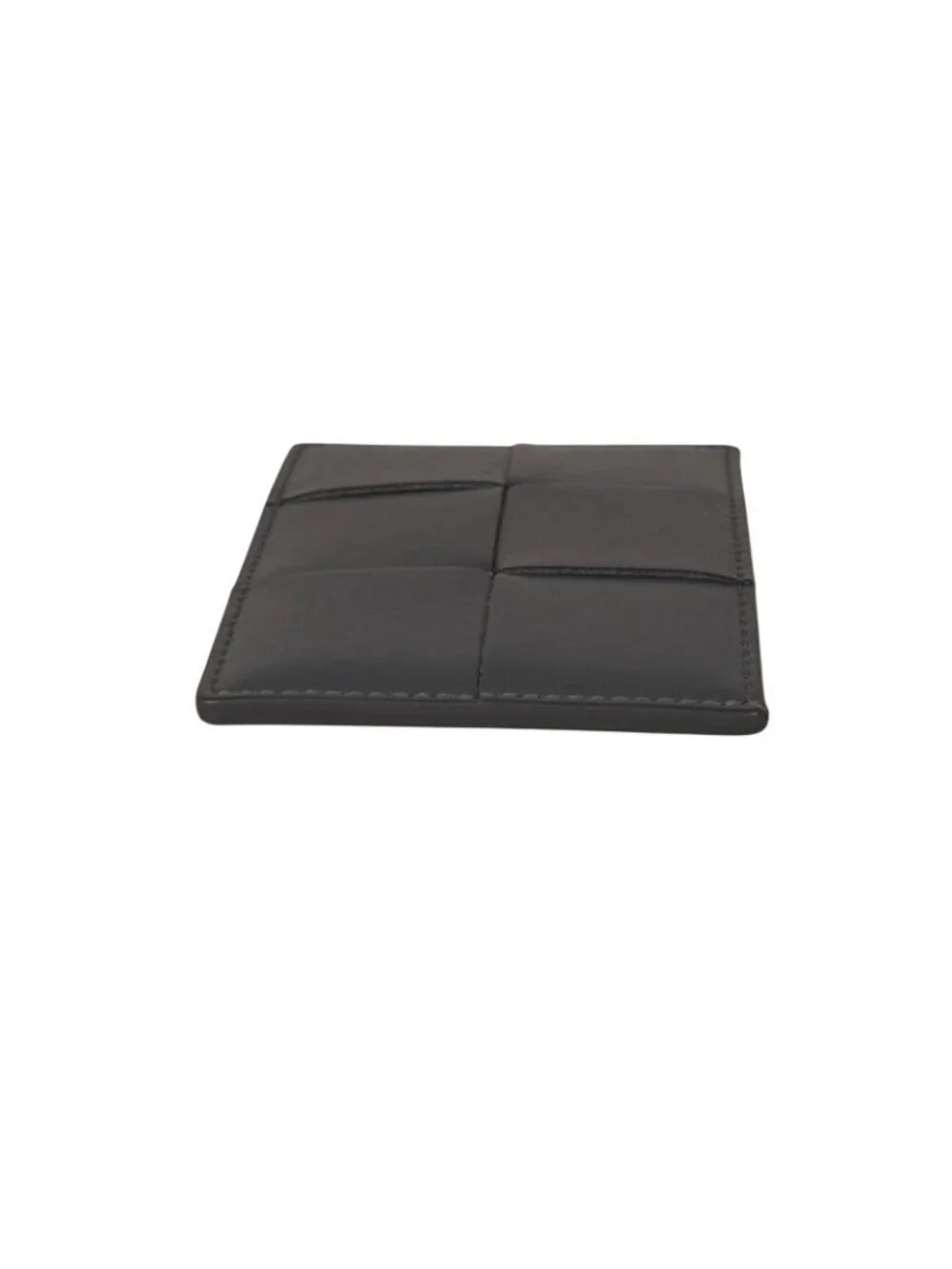 Bottega Veneta Mens Cassette Card Holder Gray Leather Wallet Greay Multi Pocket